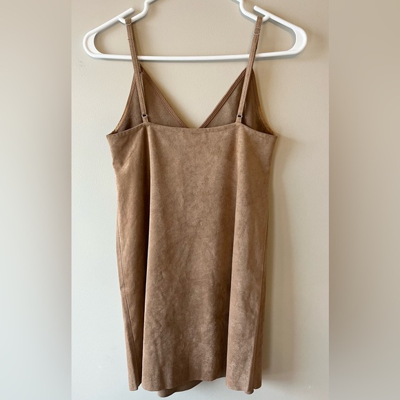 Aritzia Wilfred Free Tan Faux Suede Mini Dress Size XS- Festival Summer Flirty - Picture 3 of 11